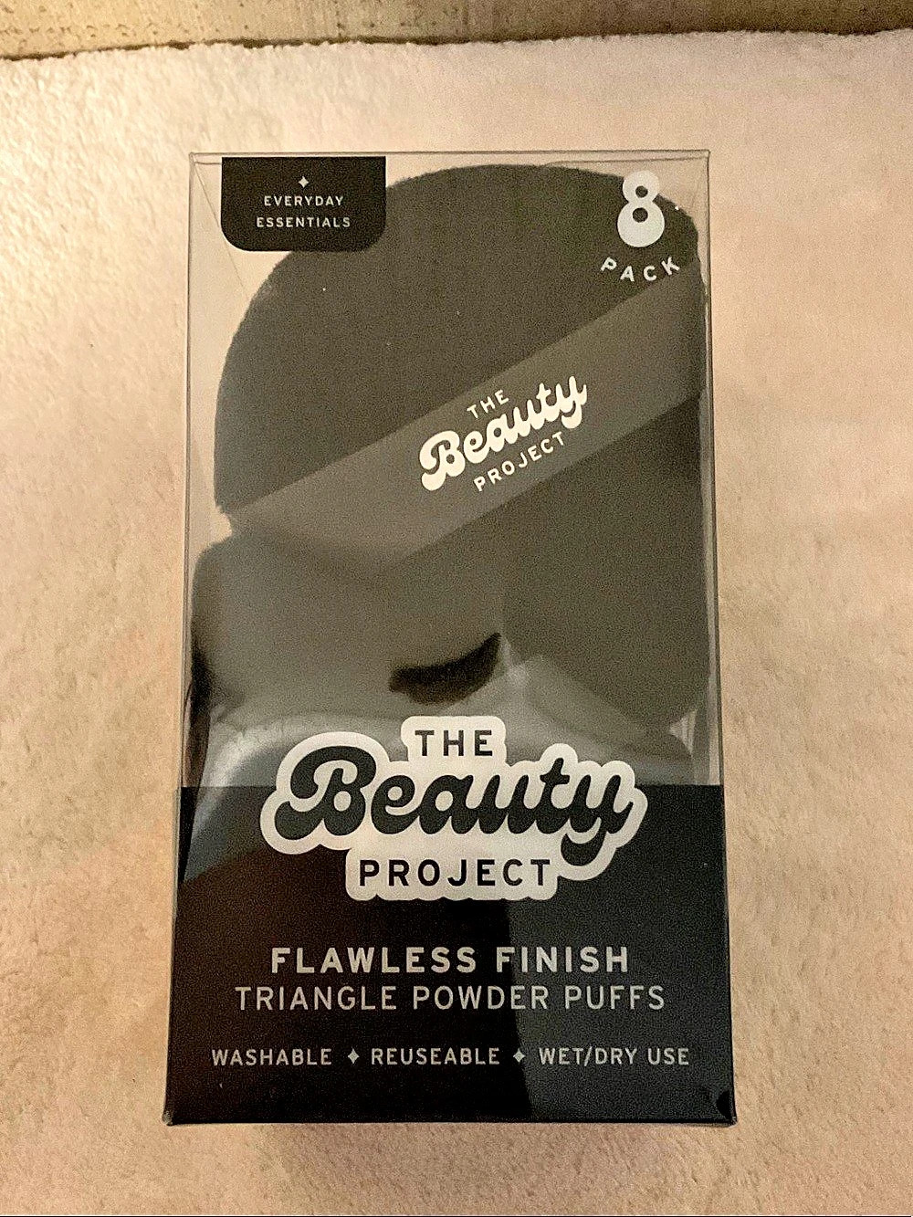 The Beauty Project Flawless Finish Triangle Powder Puffs Black NWT